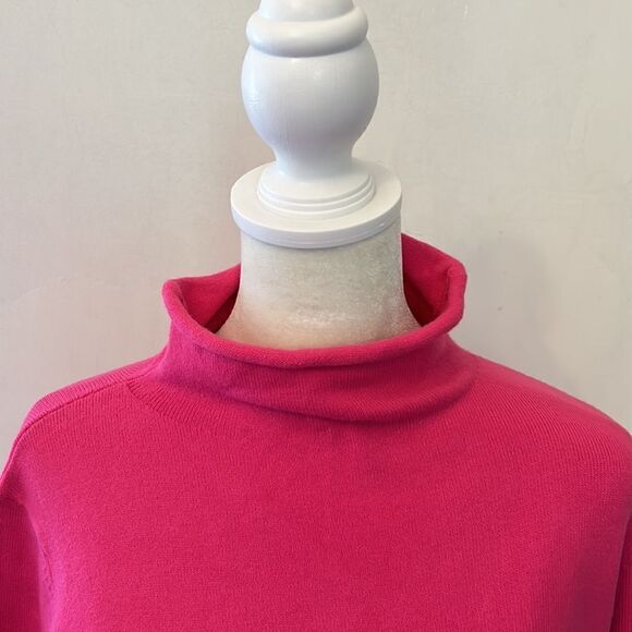 French Connection baby soft roll neck hot pink sweater Size L New - Picture 4 of 10